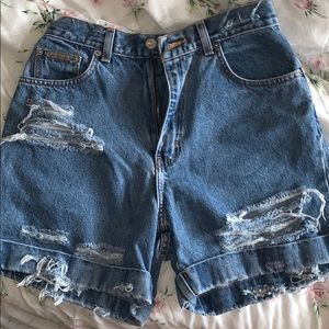 Distressed Calvin Klein Denim shorts